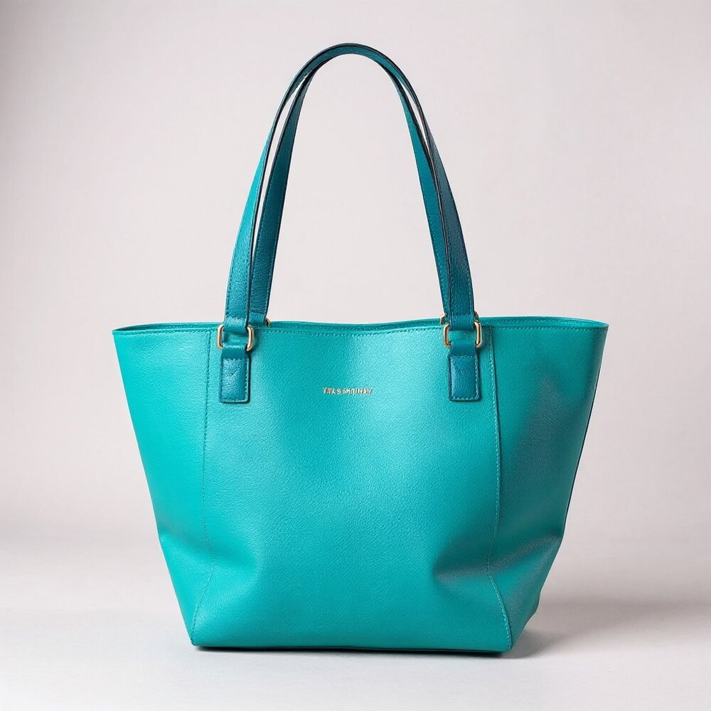 Vera Bradley Teal Pebbled Leather Tote